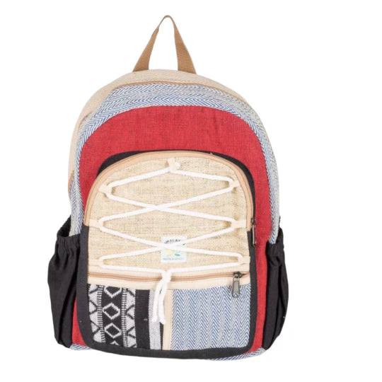 Red & Zig Zag Hemp Backpack