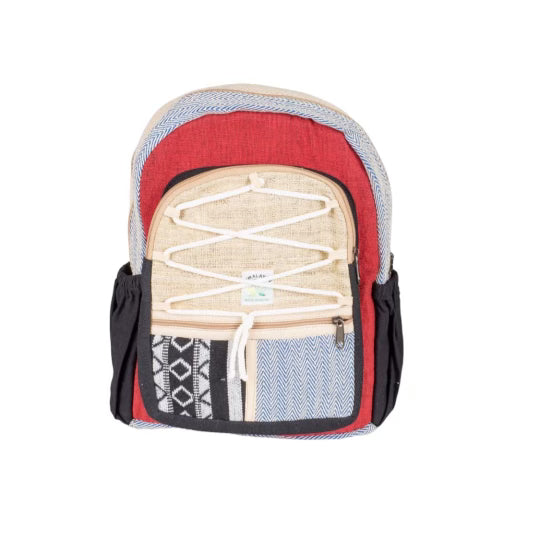 Red & Zig Zag Hemp Backpack