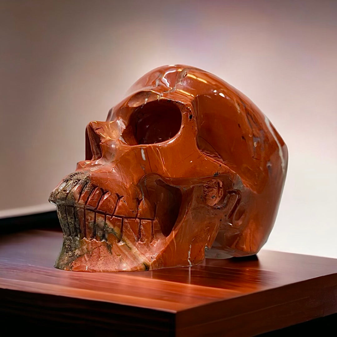 Red Jasper Skull