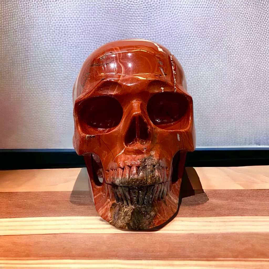 Red Jasper Skull