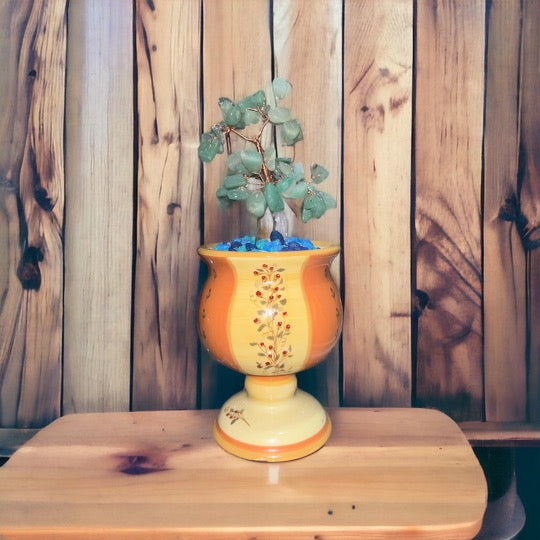 Amazonite & Quartz Flower Pot