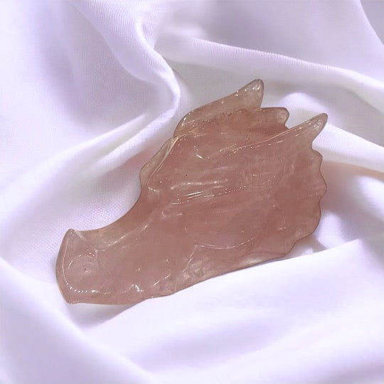 Rose Quartz Dragon Head